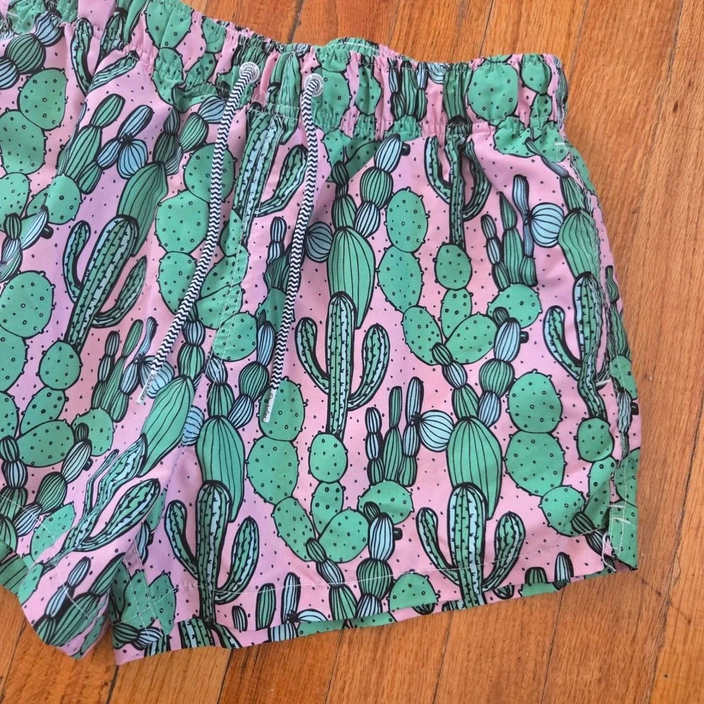 Boardies Apparel Mens Pink Cactus Print Swim Trunks Board‎ Shorts Size L